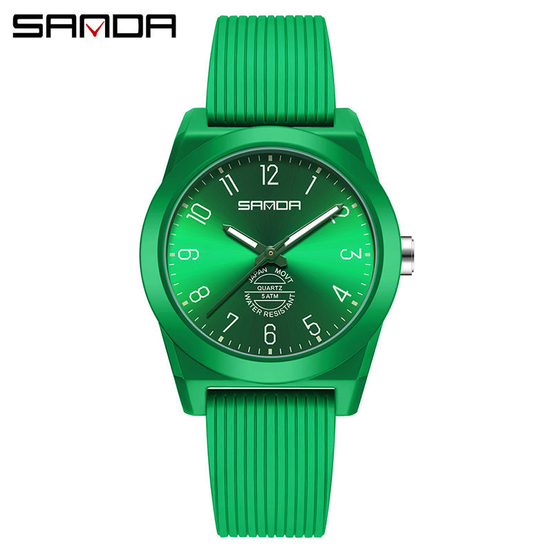 Sanda Luminous Waterproof Quartz Watch – Fashion Student Casual Wristwatch