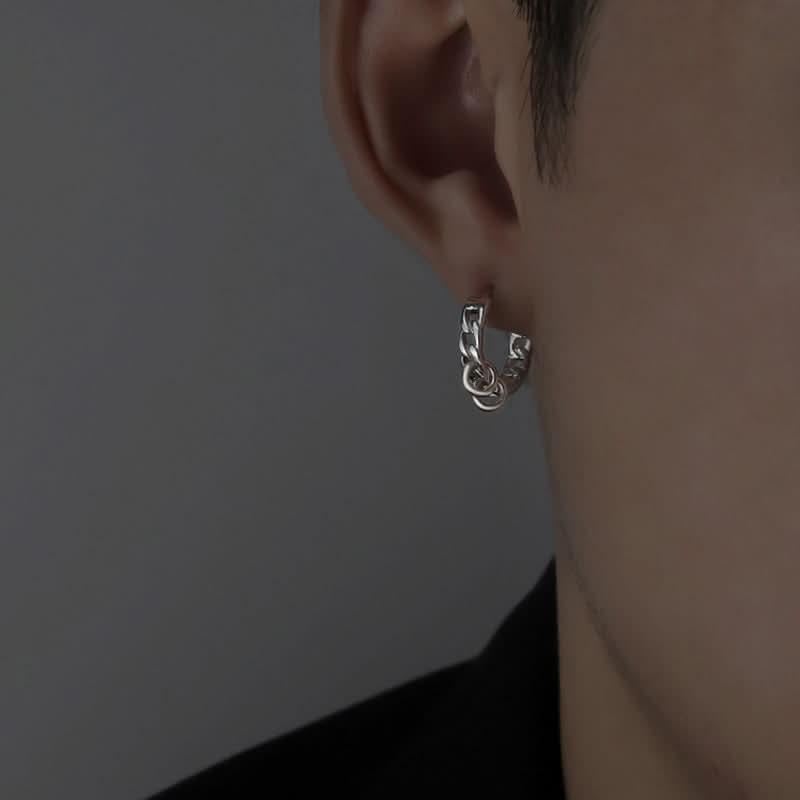 Men’s Trendy Hollow Chain Earrings - Fashion Jewelry