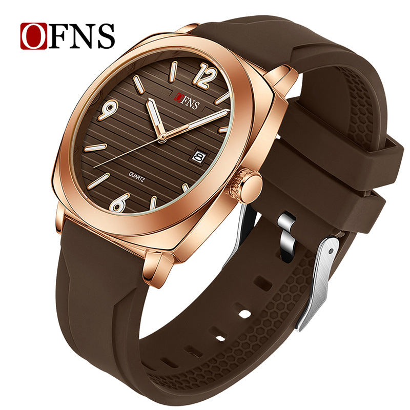 OFNS Men’s Quartz Business Watch – Waterproof Luminous Calendar Watch with Square Dial