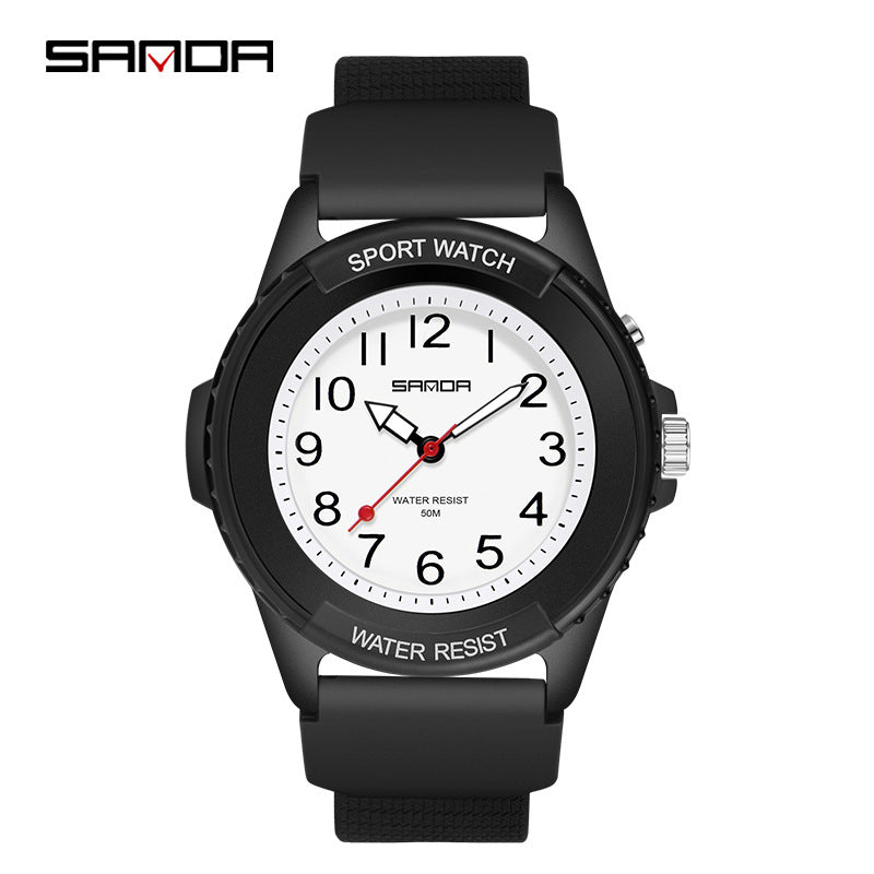 Sanda Luminous Sports Quartz Watch – Waterproof Outdoor Watch for Students & Adults