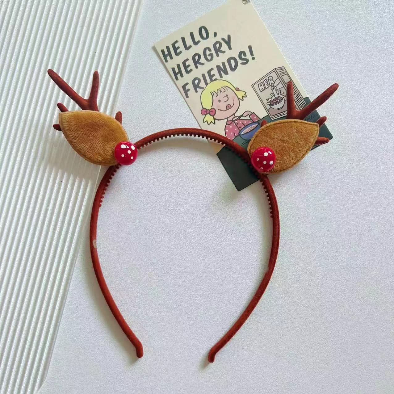 Christmas Red Antler Headband for Kids & Adults