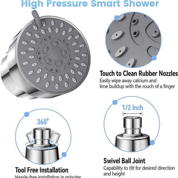 Concealed 4-Inch ABS Shower Head Set – Chrome Rain & Massage Shower with Electroplated Finish