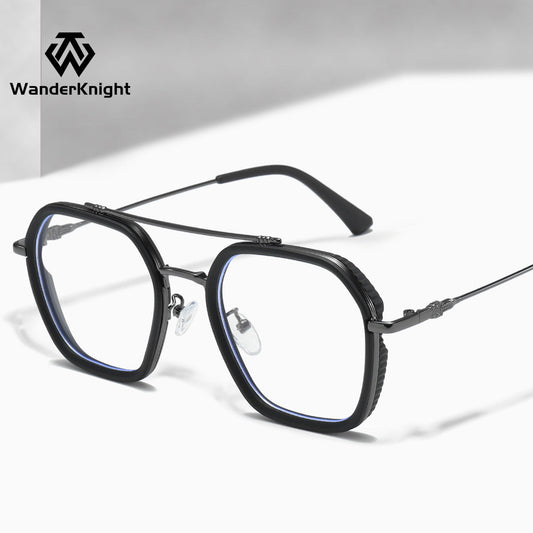Oversized Blue Light Glasses Frame – Unisex Retro Style for Myopia or Fashion