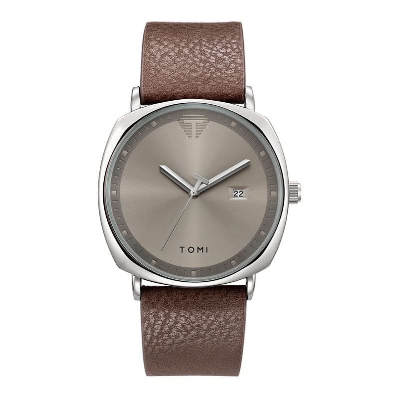 Men's Quartz Watch with Leather Strap