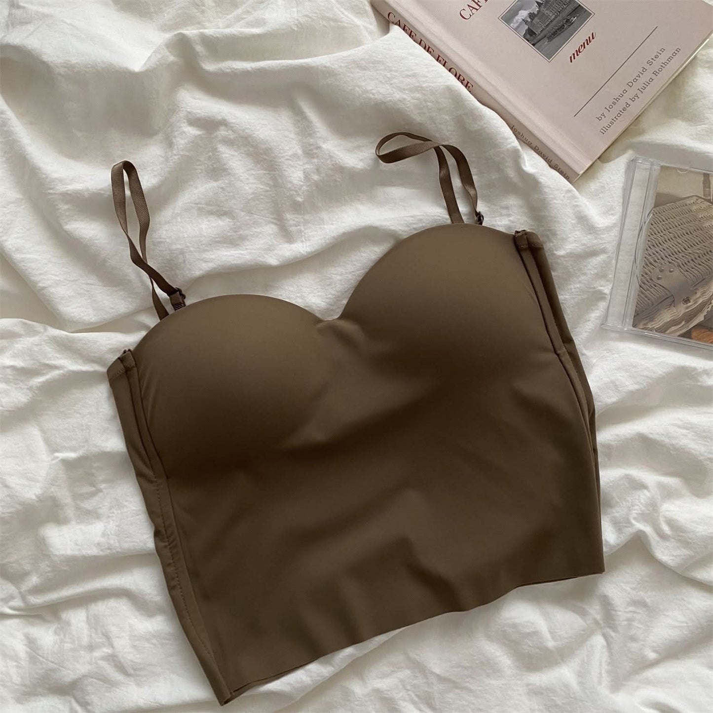 Ice Silk Yoga Camisole with Built-In Bra