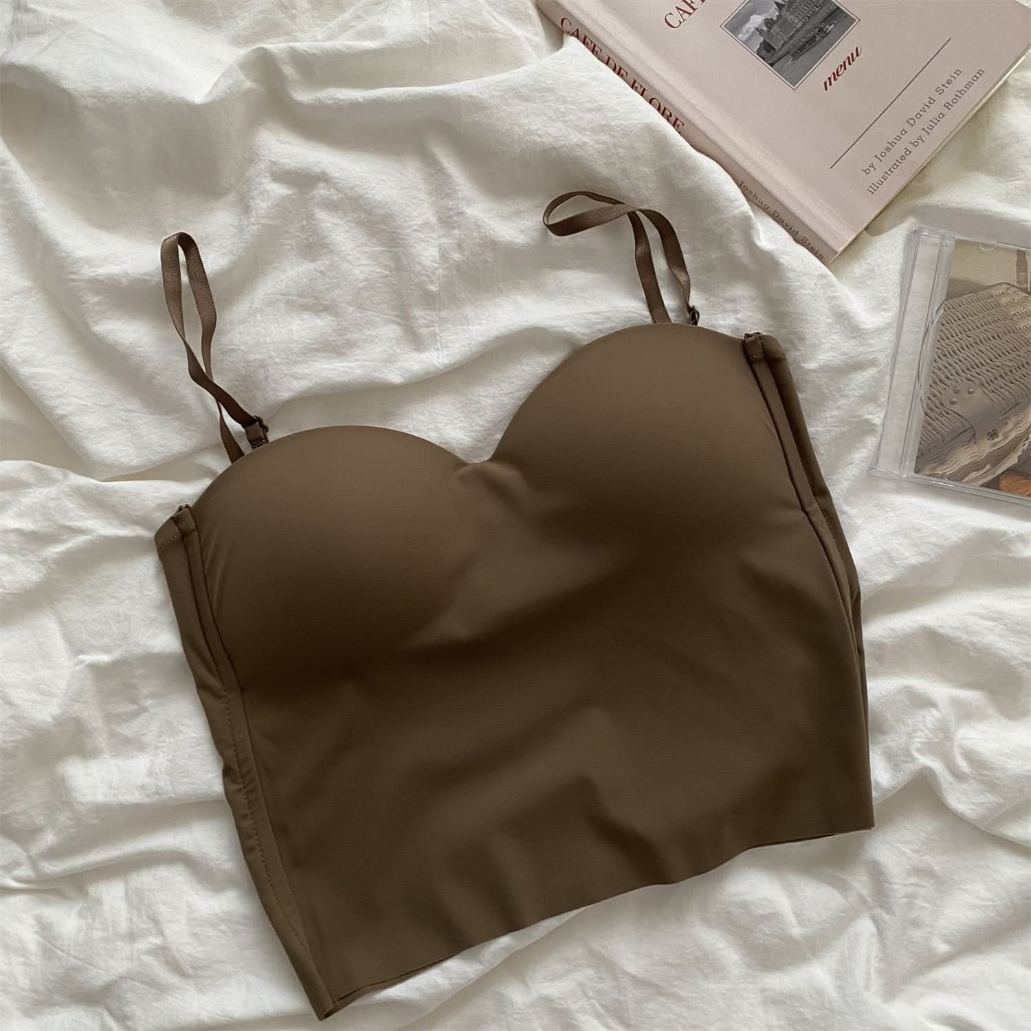 Ice Silk Yoga Camisole with Built-In Bra