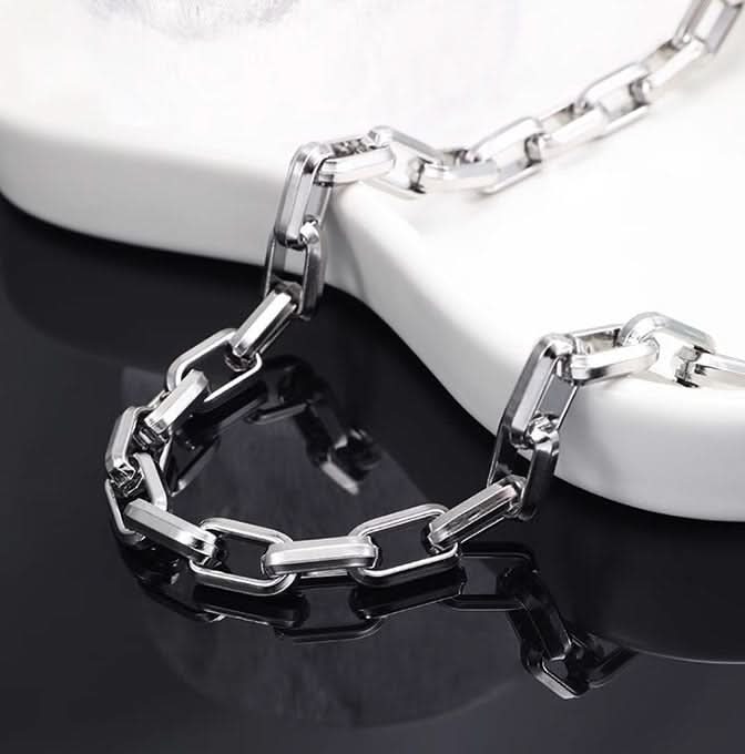 Men's Trapezoid Necklace – Titanium Steel Twist Chain