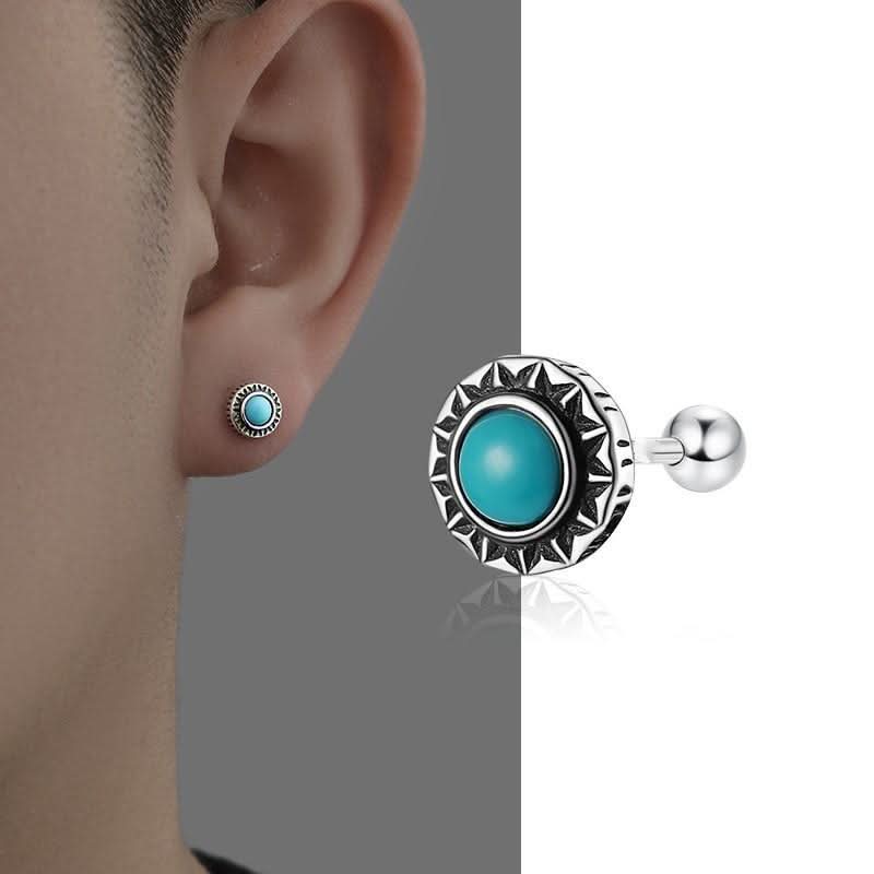 Unisex Retro Green Ear Studs