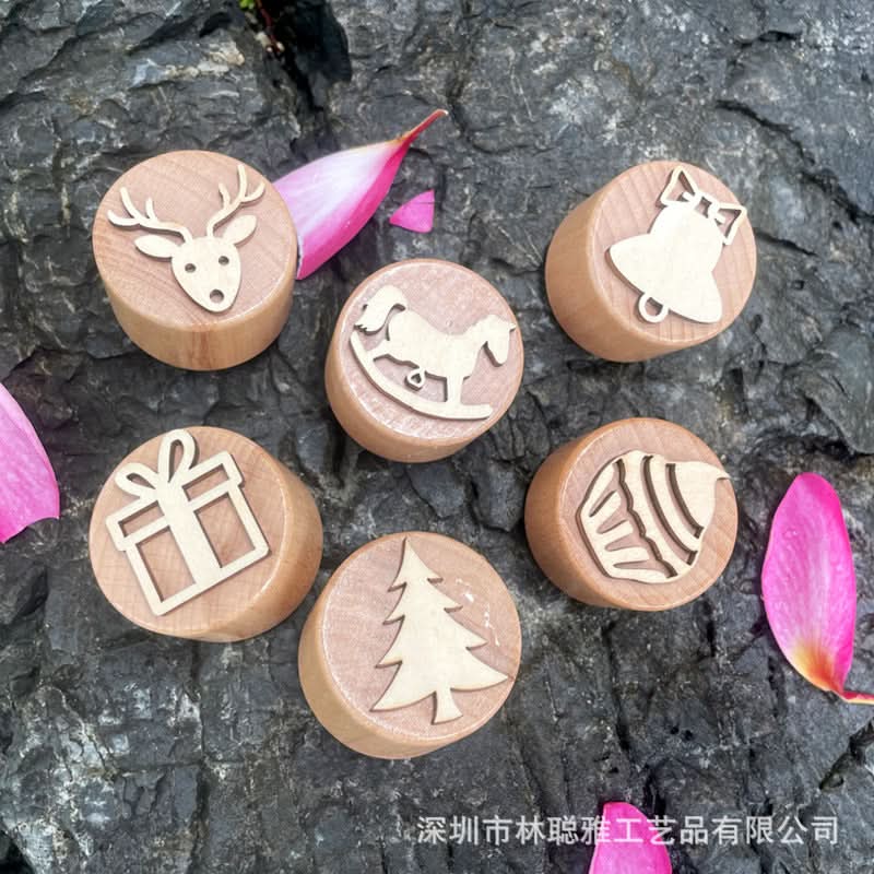 Children's Wooden Snowflake Stamp DIY Toy