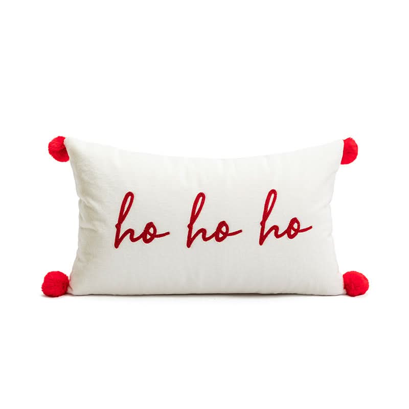 Christmas Embroidered Plaid Pillow Cover – 45x45cm