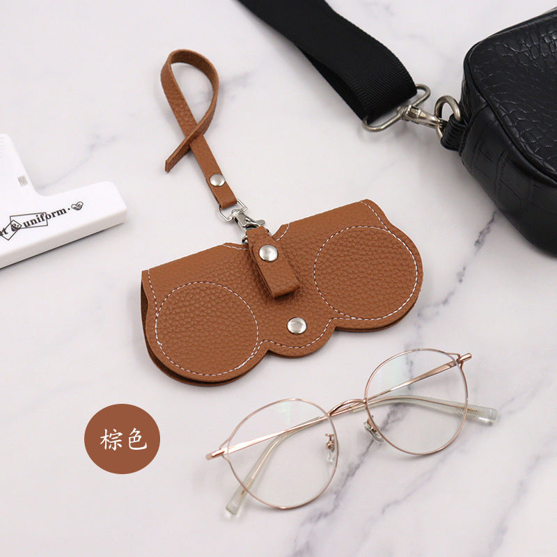 PU Leather Sunglasses Case – Portable Eyewear Pouch with Lanyard & Protective Clip
