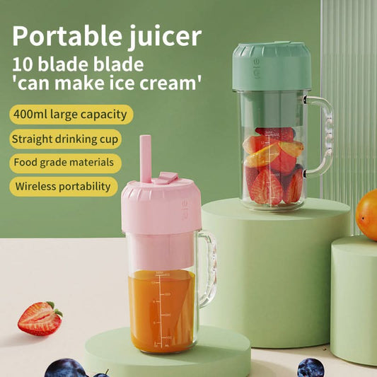 Portable Rechargeable Juicer – Wireless Electric Fruit & Vegetable Extractor