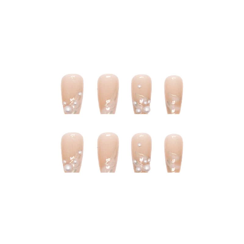 Diamond Style Finished False Nails – White Ice Transparent