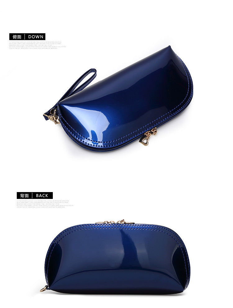 Mini Patent Leather Clutch Bag – Stylish Zipper Purse for Women, Compact Evening & Cosmetic Clutch
