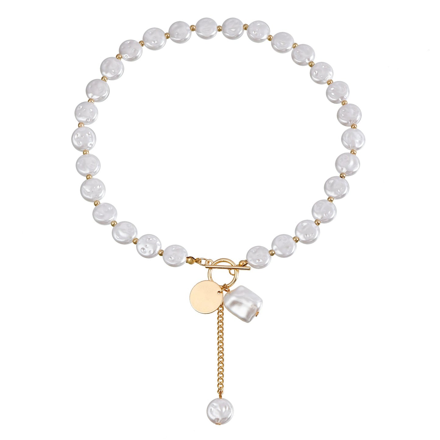 Baroque Pearl Tassel Necklace for Women – Elegant Gold Clavicle Chain Jewelry