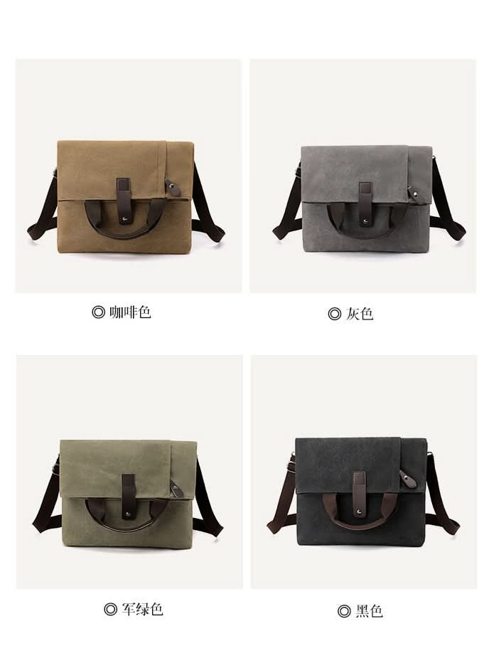 Men's Canvas Crossbody Travel Bag - Large-Capacity Shoulder Handbag