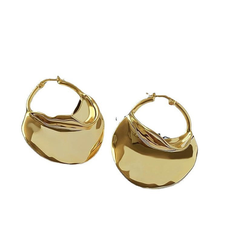 Bold Hoop Earrings for Women – Molten Flow Liquid Metal Glam Jewelry