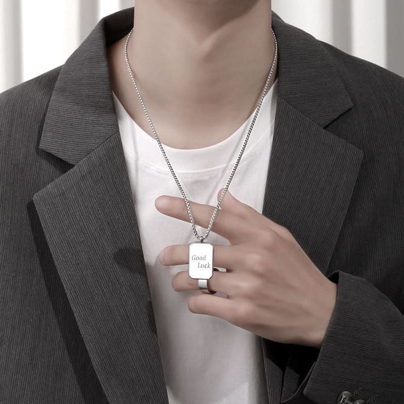 Men's Hip-hop Style Pendant Necklace – Square Tag