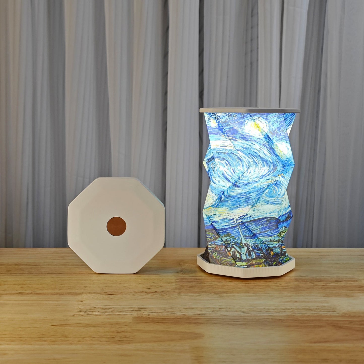 Modern LED Table Lamp – Magnetic Folding Rotating Origami Night Light for Home Décor & Gifts