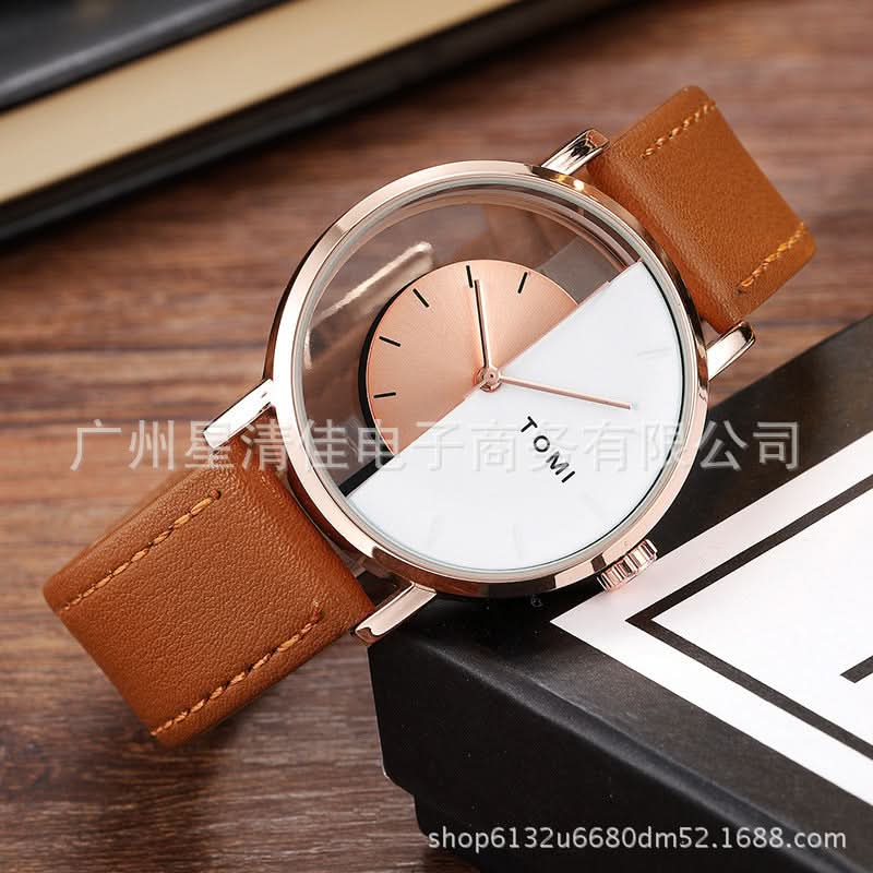 Unisex Hollow Design Quartz Watch – Casual Fashion Timepiece