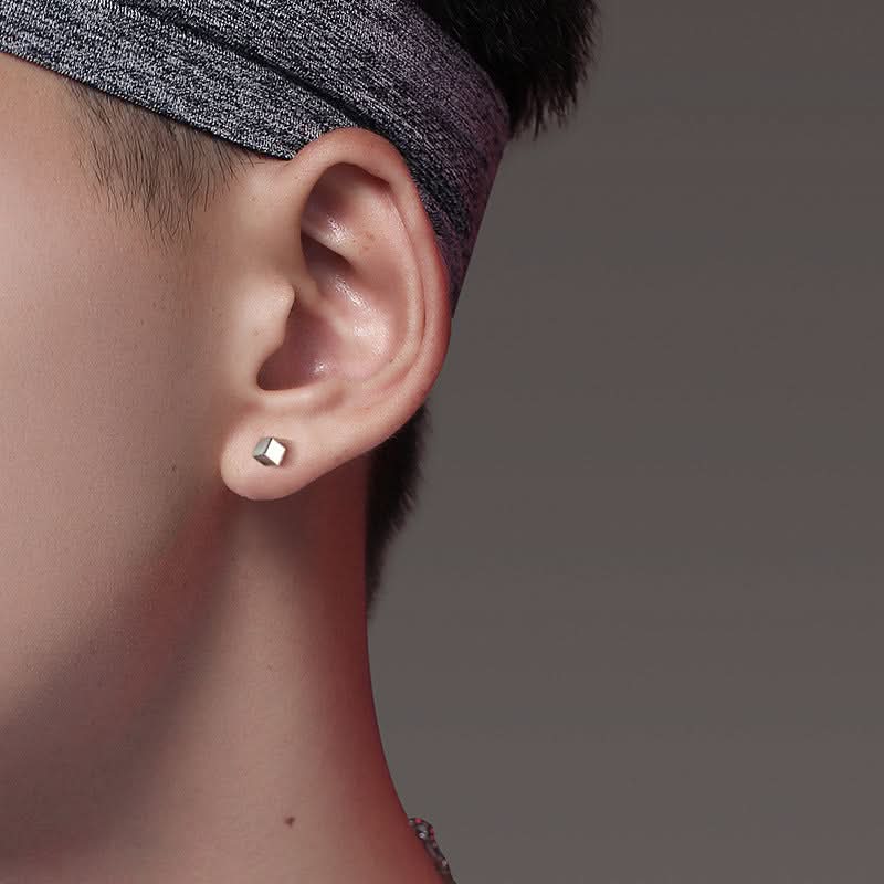 Men’s Minimalist Square Earrings – Hip-Hop Punk Jewelry