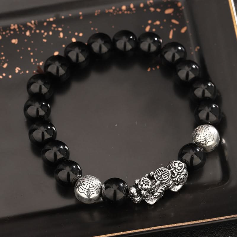 Men’s Stylish Obsidian Pixiu Bracelet – Braided Wealth Jewelry