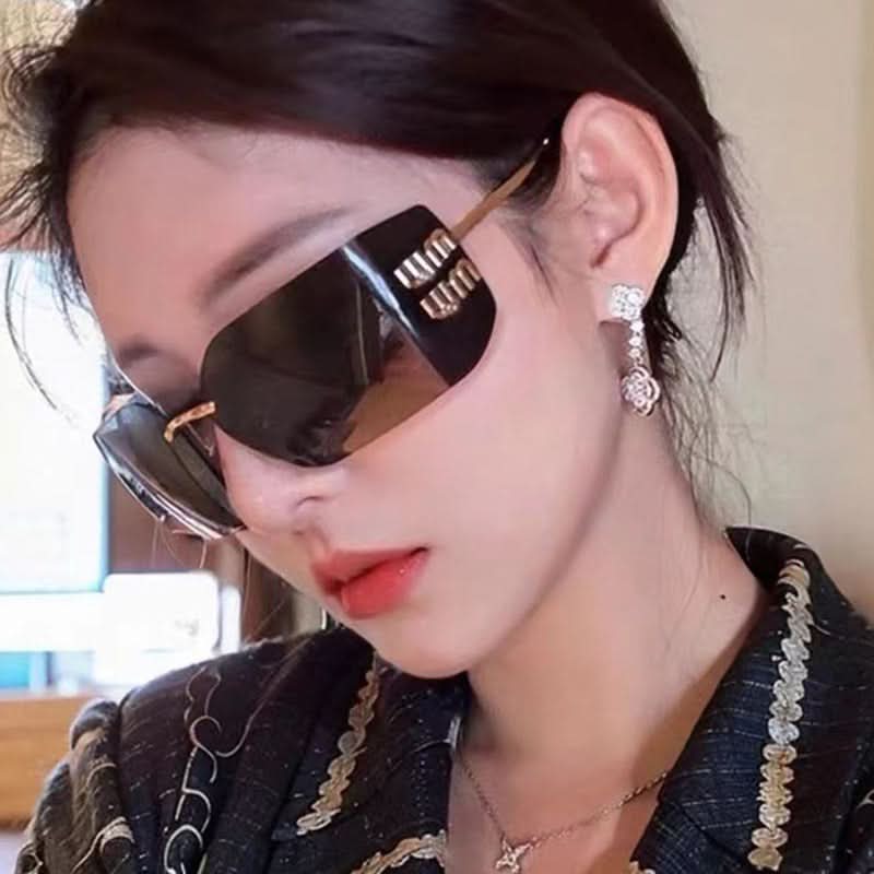 Women's Street Style Frameless Slim Sunglasses – Retro Gold Frame