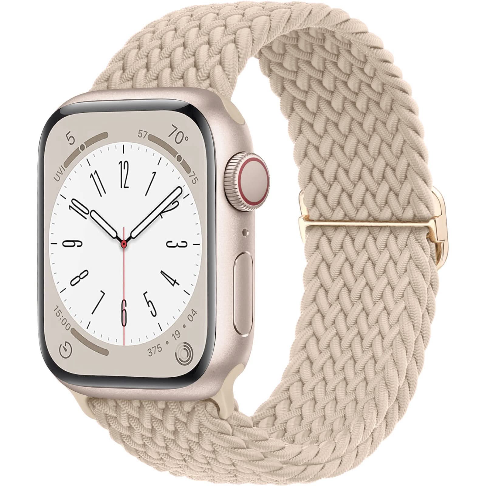 Adjustable Woven Nylon Band for Apple Watch –With Buckle, 38mm-49mm (Only Strap)