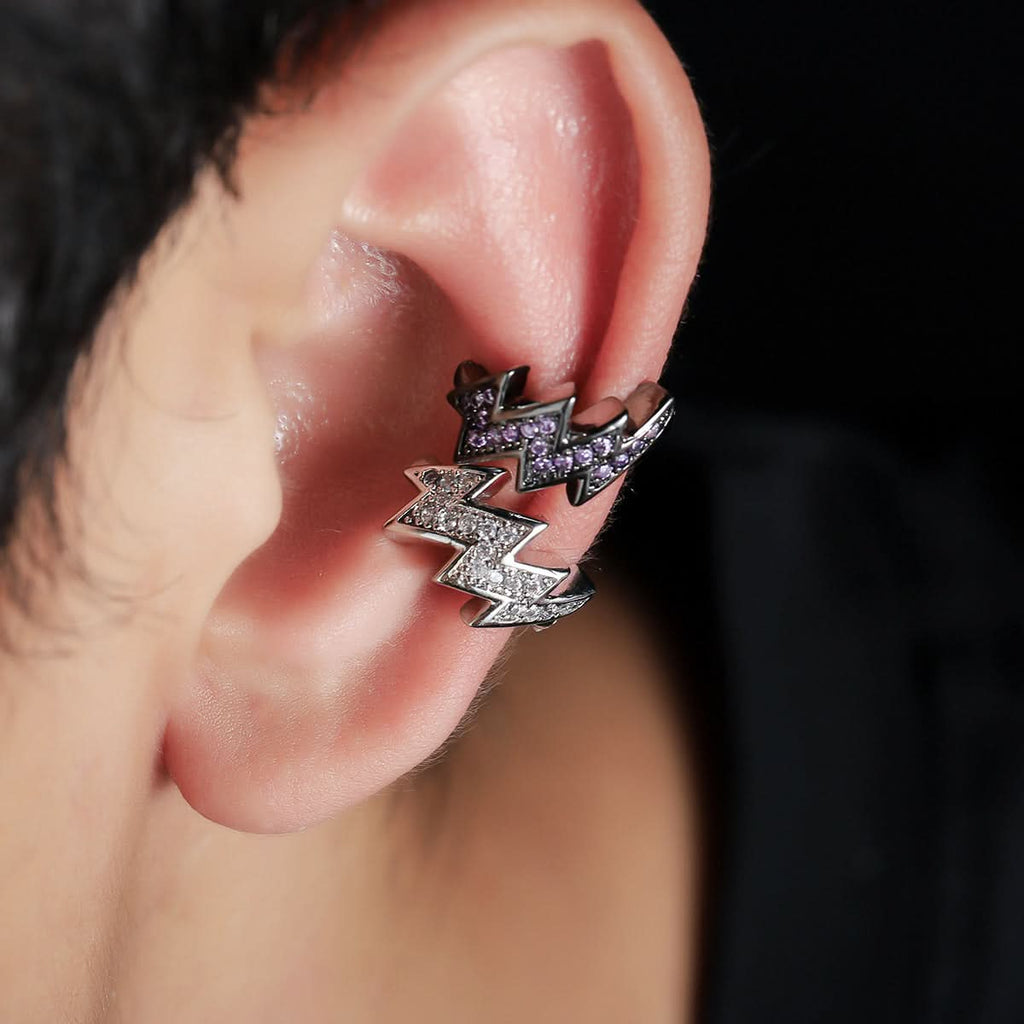 Unisex Zircon Lightning Ear Clips – Non-Pierced Summer Jewelry