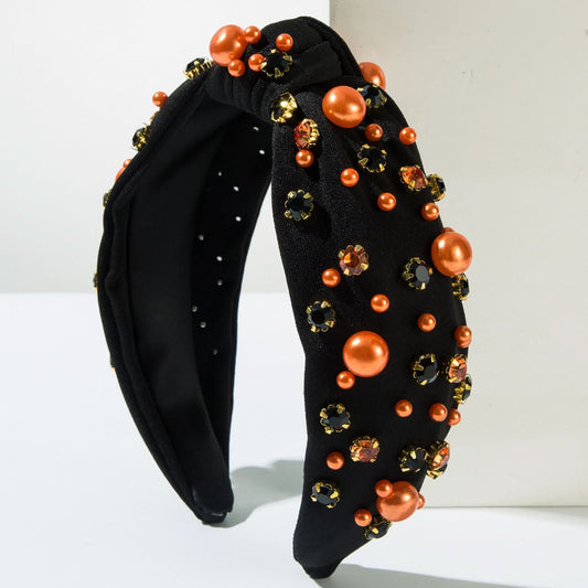 Hot-Selling Chanel-Style Knotted Headband – Diamond & Pearl Hair Accessory