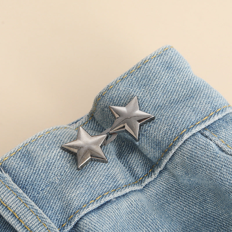 Adjustable Jeans Waist Buckle – Five-Pointed Star Alloy Clip for Waist Tightening (Pack of 2)
