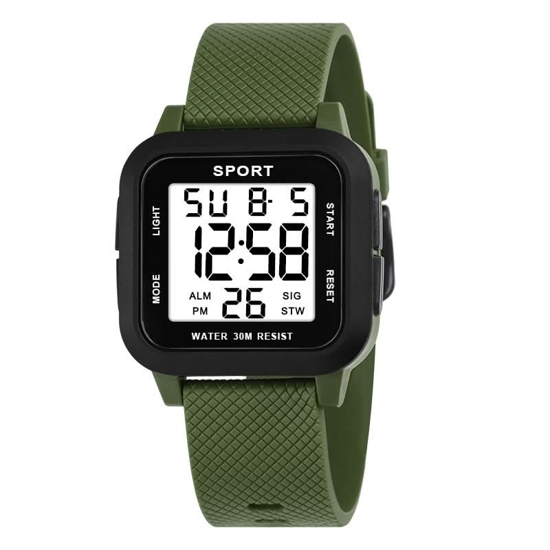 Men’s Casual Square Digital Sports Watch – Multi-Function, Alarm, Stopwatch
