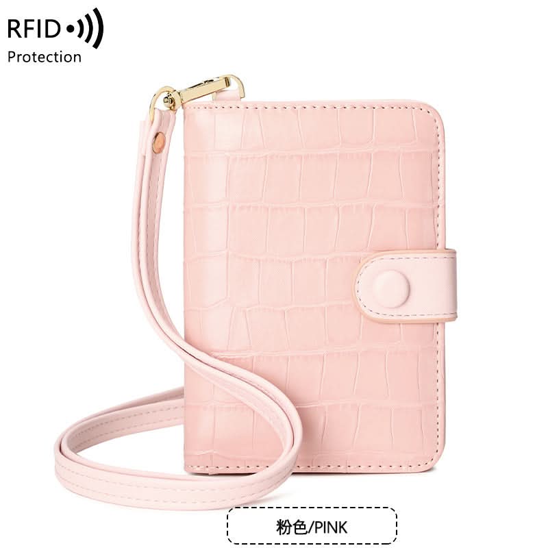 RFID Blocking Neck Passport Holder – Stone Pattern Wallet