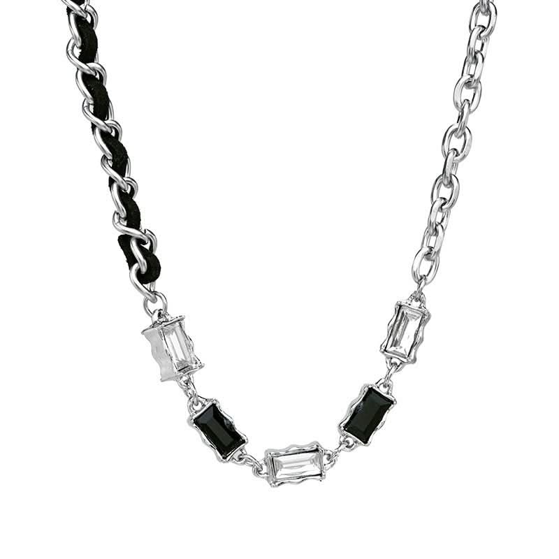 Men's Black and White Zircon Necklace – Hip-Hop Clavicle Chain