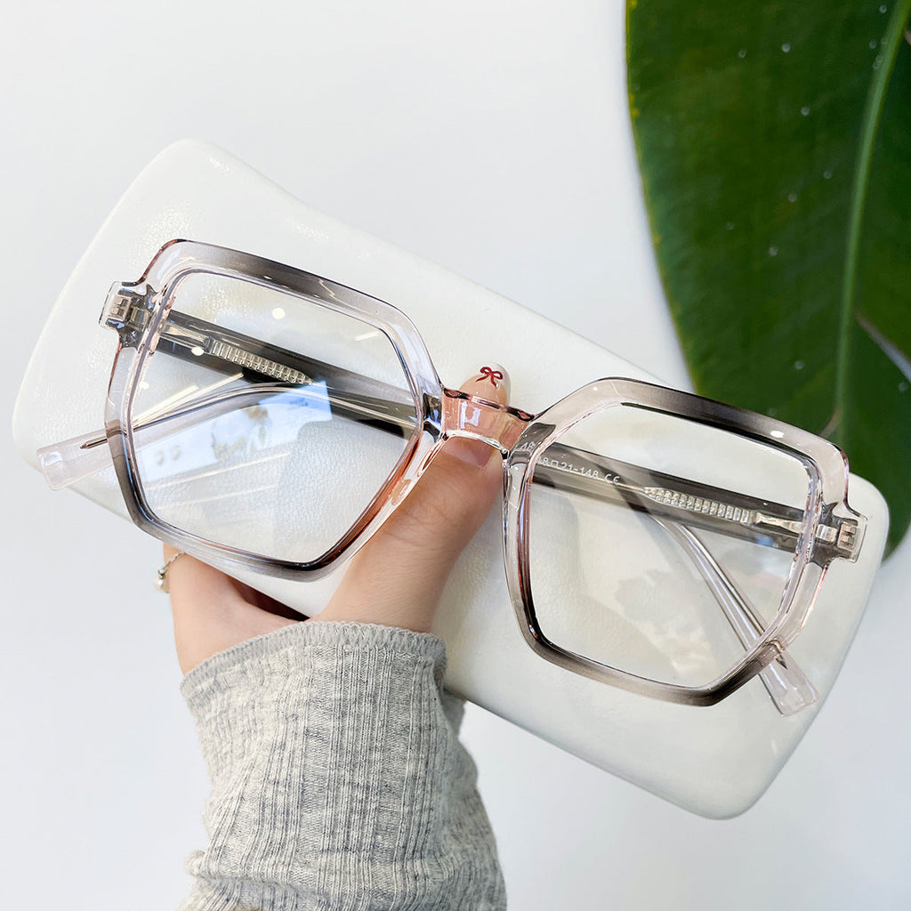 Trendy Oversized Square Blue Light Glasses – TR90 Frame, Myopia-Ready