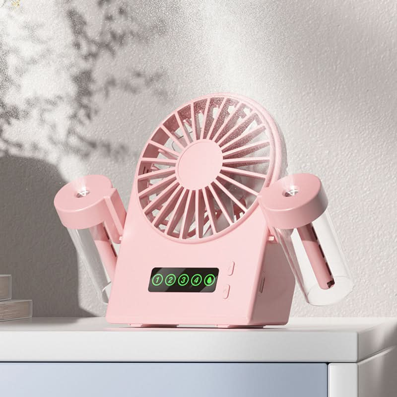 Mini USB Mist Fan – Portable Rechargeable Spray Cooling Fan