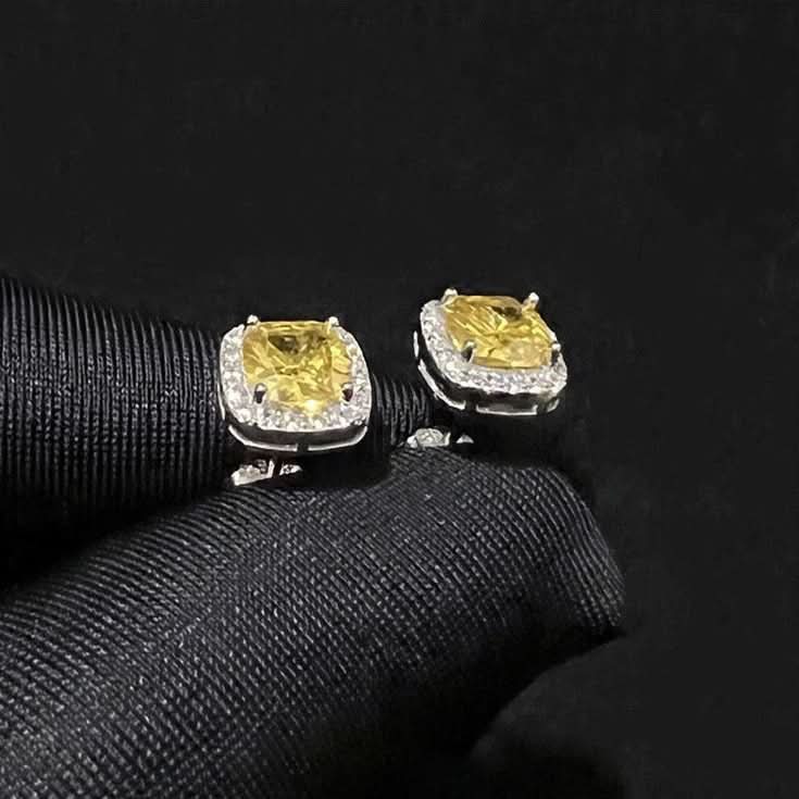 Men’s Trendy Zircon Earrings – Geometric Rock Studs