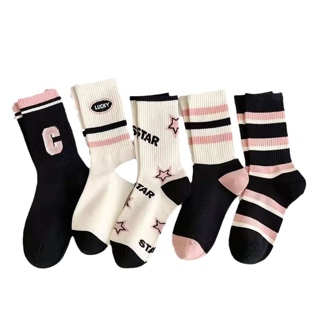 Pack of 5 Women's Mid-Tube Sports Socks