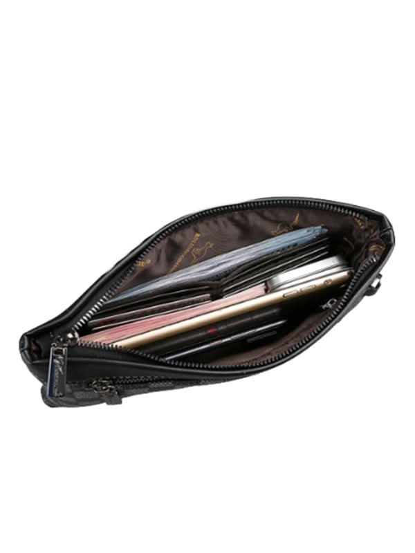 Men’s Plaid PVC Clutch Bag – Urban Commuter Wristlet