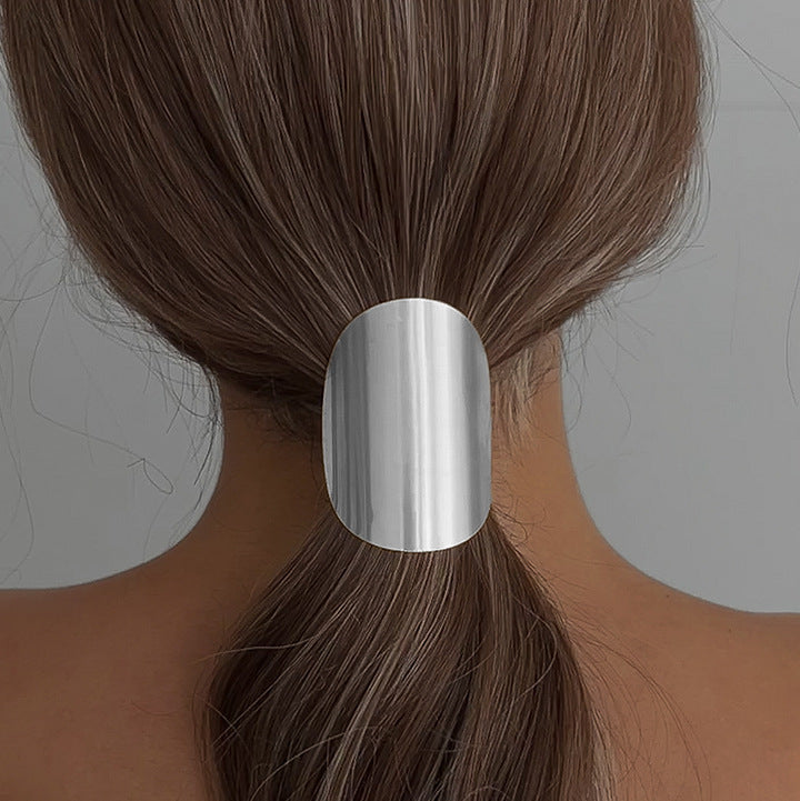 Sleek Metal Hair Cuff Rope – Minimal Chic Ponytail Holder for Women