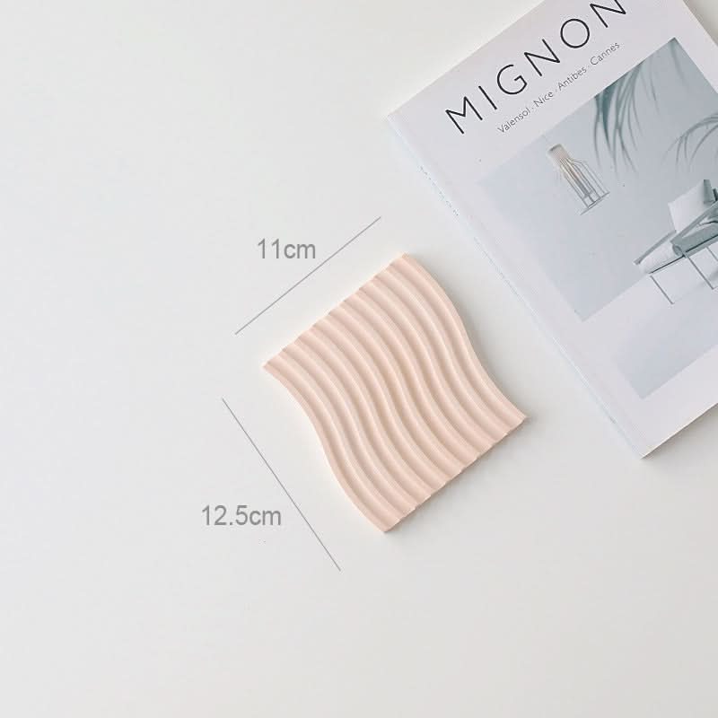 Nordic 3D Plaster Round Tray - Wave Pattern, Photo Props & Decoration