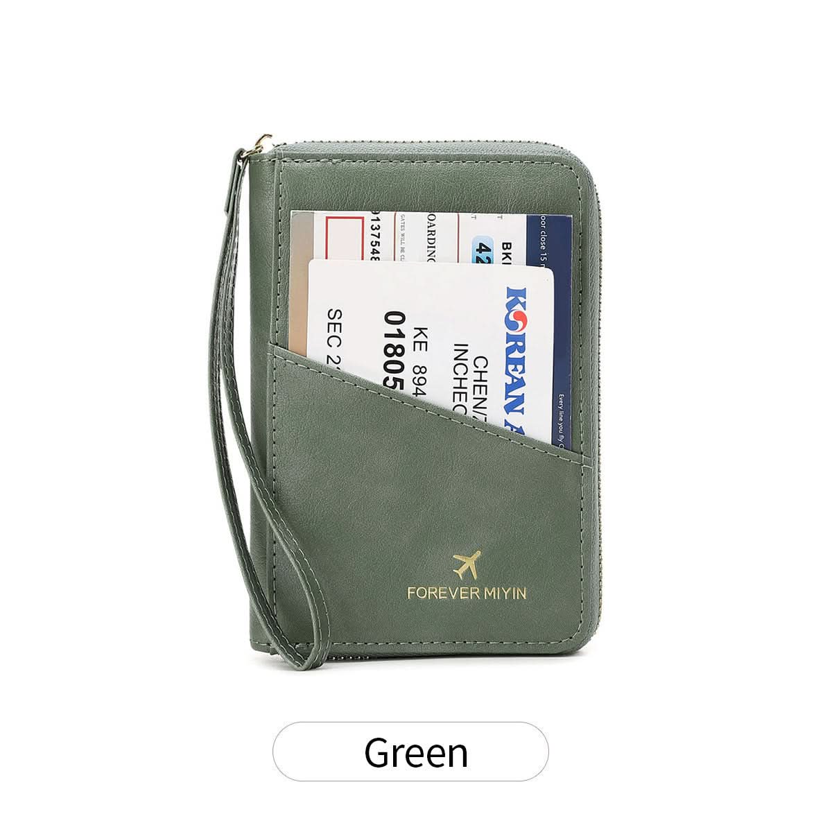 RFID Blocking Travel Passport Holder – Compact Zippered Wallet