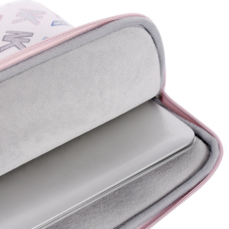 PU Laptop Sleeve with NK Monogram Print – Shock-Resistant Case for 11–15" Devices