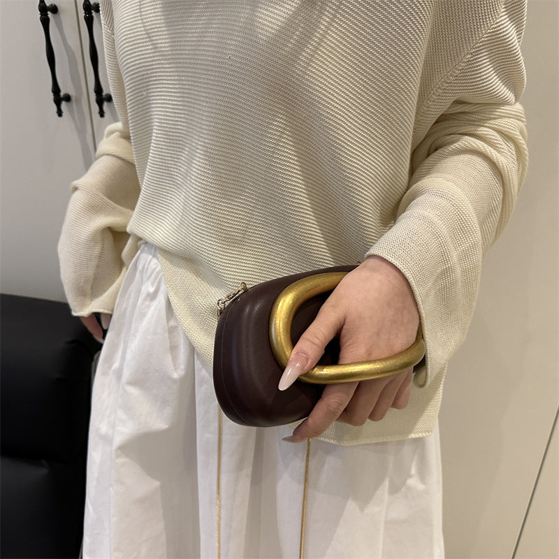 Mini Box Shoulder Bag – Retro Chain Design with Metal Handle