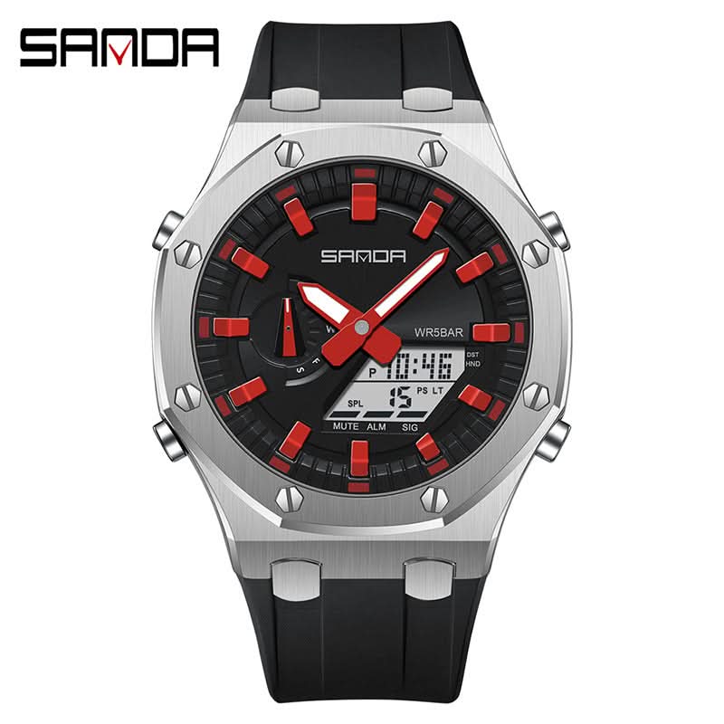 Men's Waterproof Sports Watch – Octagonal Design
