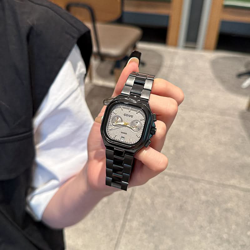 Stylish Square Quartz Watch with Calendar for Women