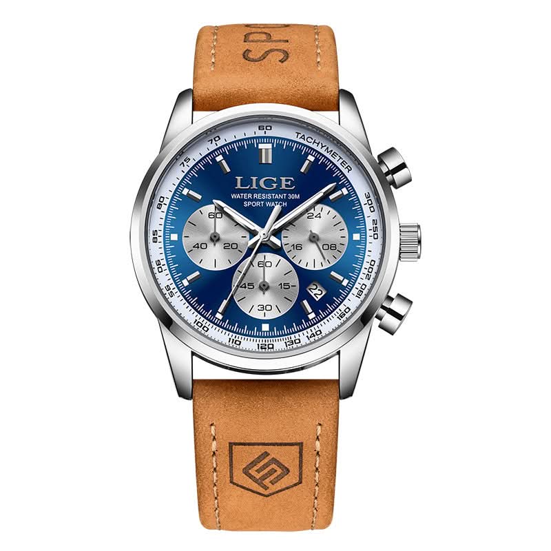 Men’s Luxury Business Quartz Watch – 3-Dial Chronograph