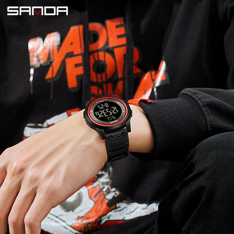 Sanda Digital Watch for Students – Waterproof Luminous Calendar Alarm Unisex Watch