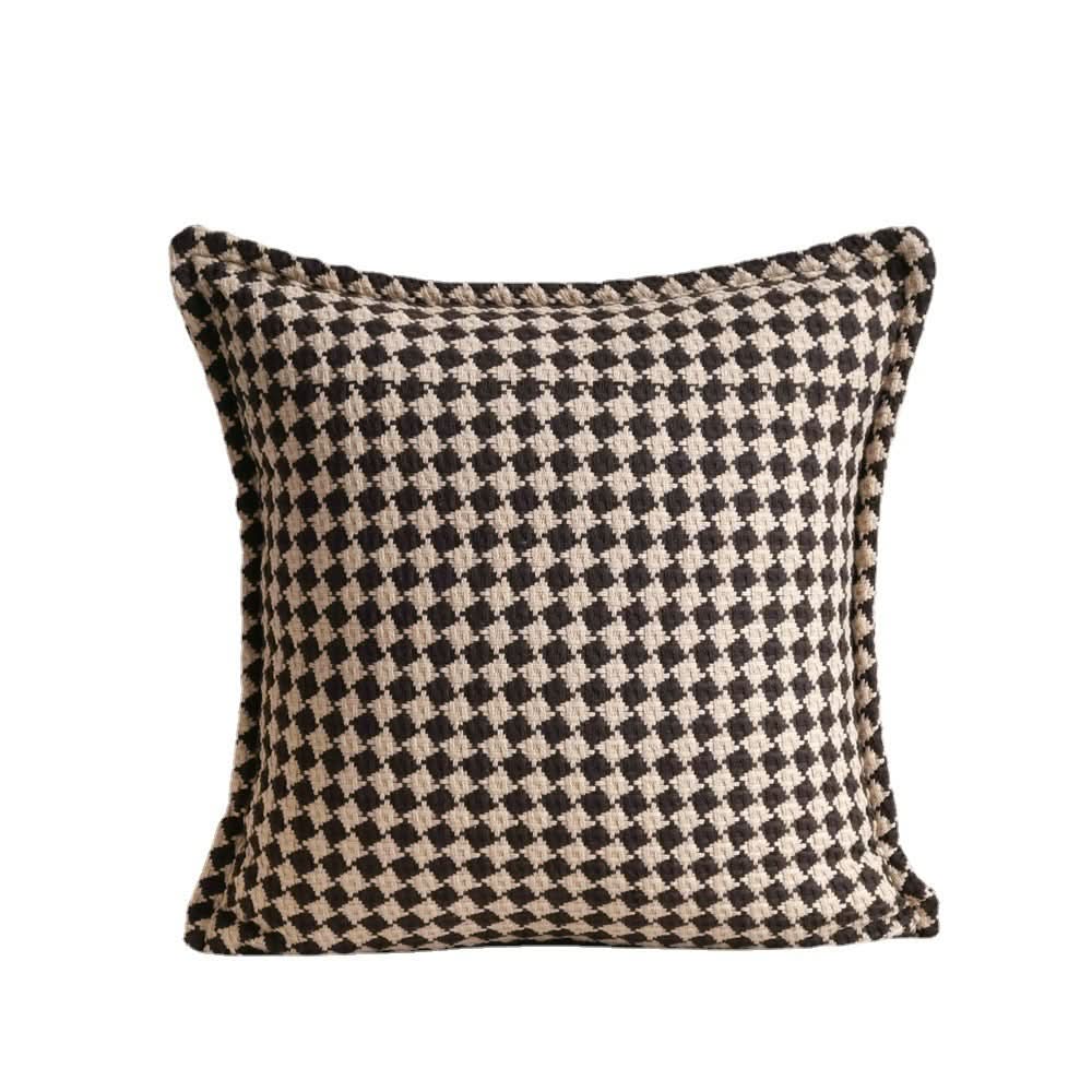 Retro Plaid Knitted Pillow Cover – Luxurious High-End Cushion