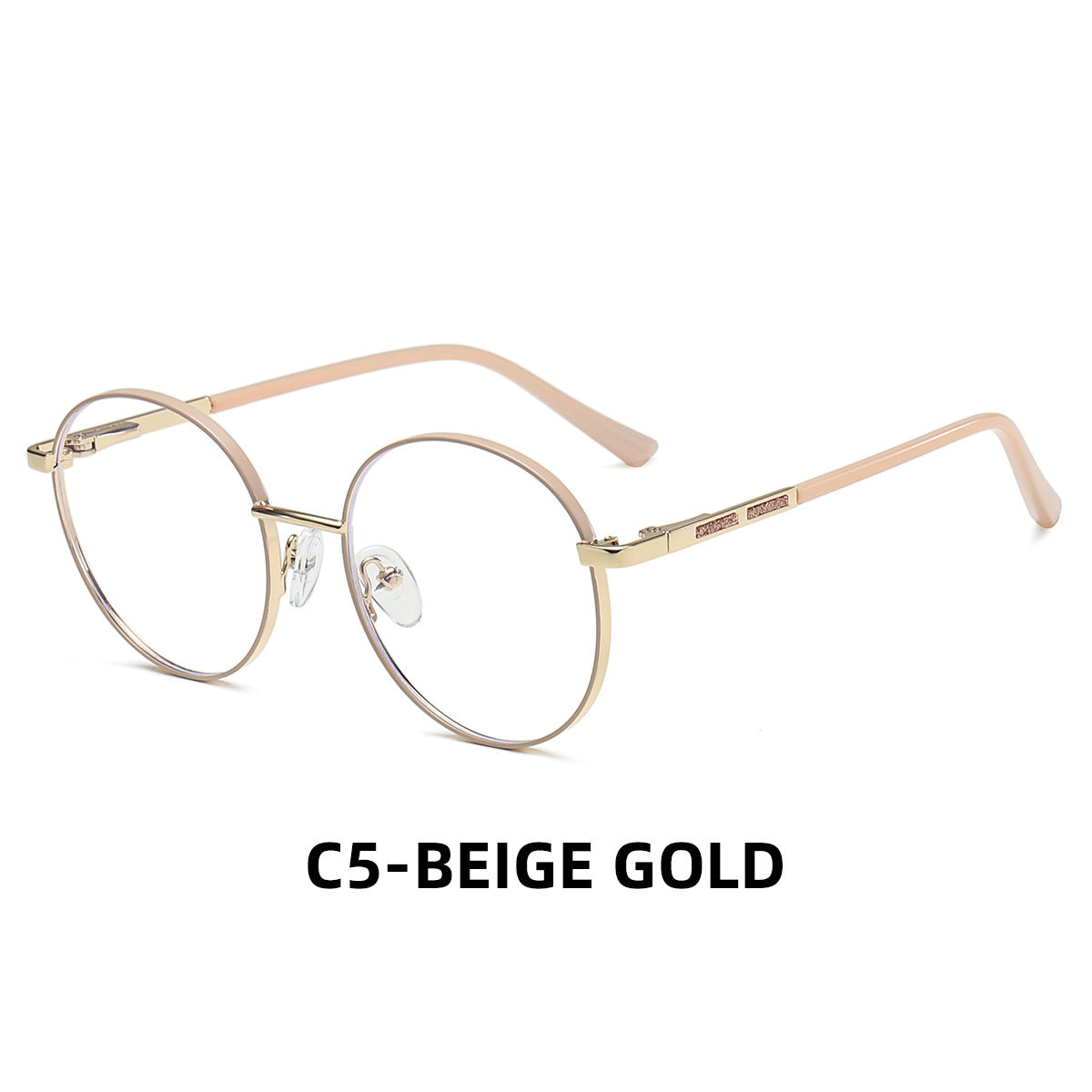 Ultra-Light Round Metal Blue Light Glasses for Women – Full Frame Computer Eyewear